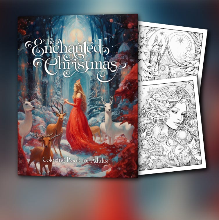 Enchanted Christmas Coloring Book for Adults