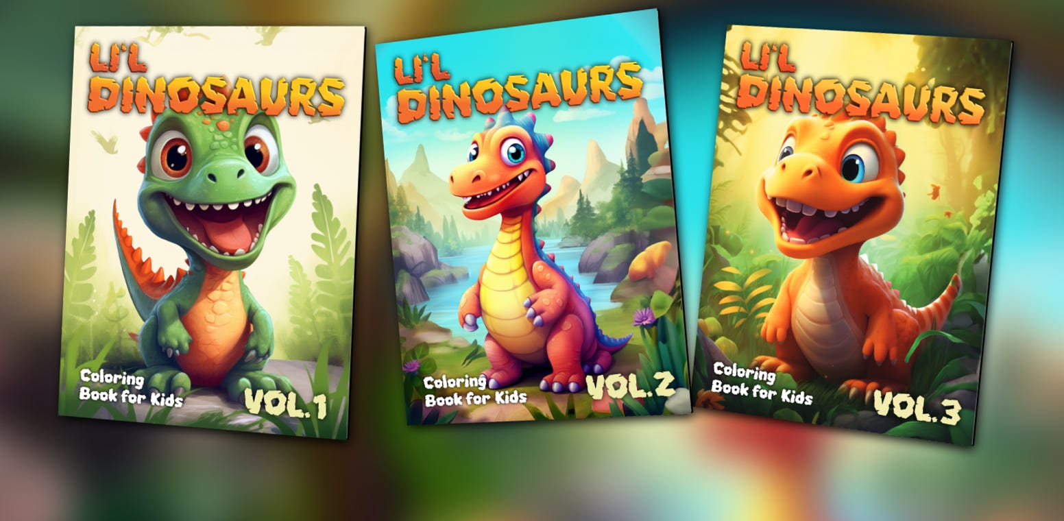 Li'l Dinosaurs Coloring Bookd for Kids